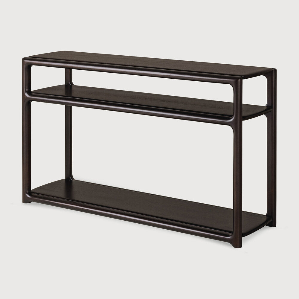 Ethnicraft Eda Console, side view, solid mahogany