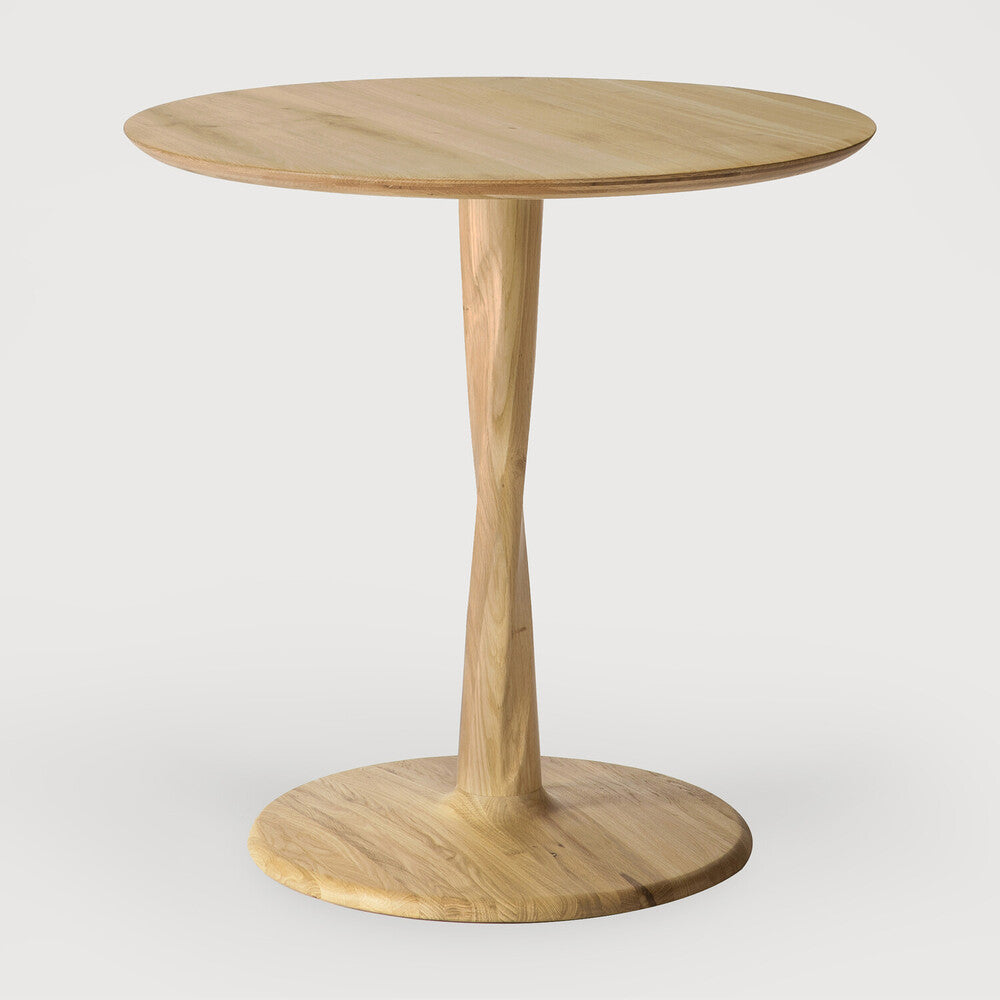 Ethnicraft Torsion Square Dining Table in oak styled in a dining room