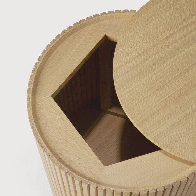Ethnicraft Roller Max Side Table in oak, FSC-certified solid oak