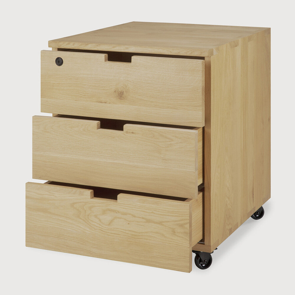 Ethnicraft Billy Drawer Unit in oak, FSC-certified solid oak with oiled finish