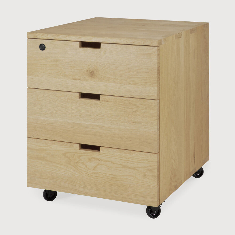 Ethnicraft Billy Drawer Unit in oak, FSC-certified solid oak with oiled finish