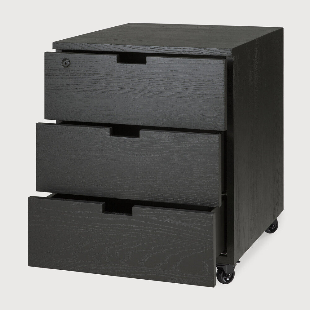Ethnicraft Billy Drawer Unit in oak, FSC-certified solid oak with varnished finish