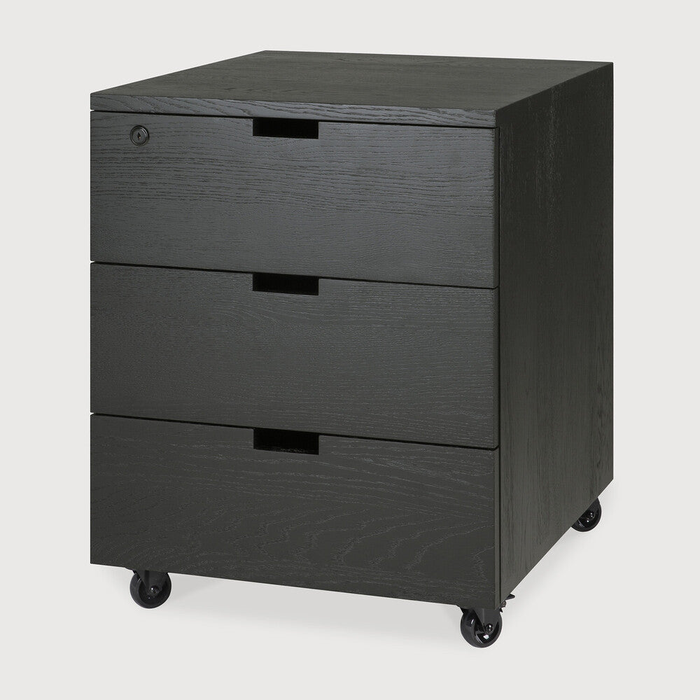 Ethnicraft Billy Drawer Unit in oak, FSC-certified solid oak with varnished finish
