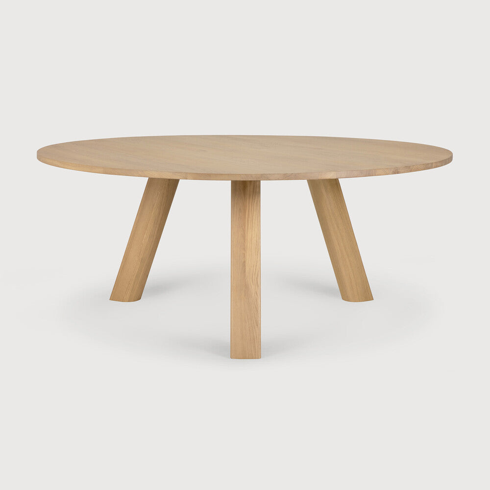 Ethnicraft Unda Dining Table round in Oak, solid oiled European oak