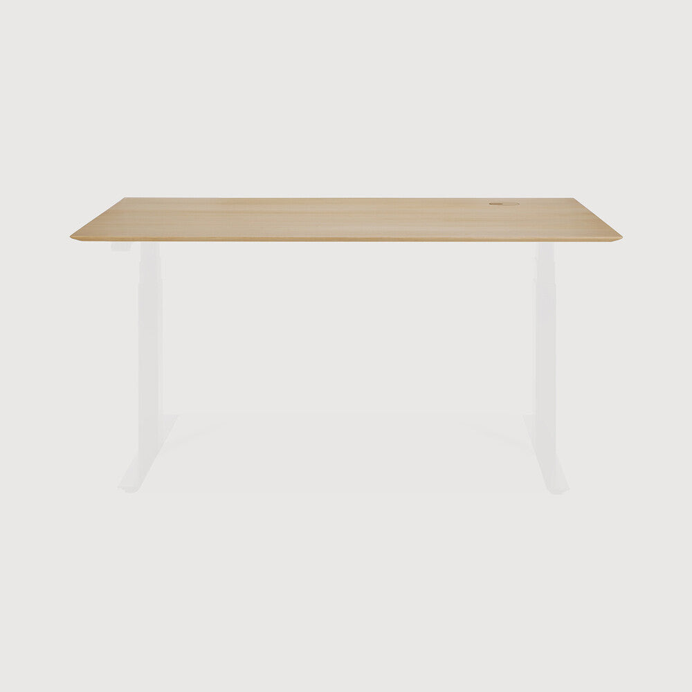 Ethnicraft Bok Adjustable Desk Table Top in oak, FSC-certified solid oak with varnished finish, Belgian solid wood furniture