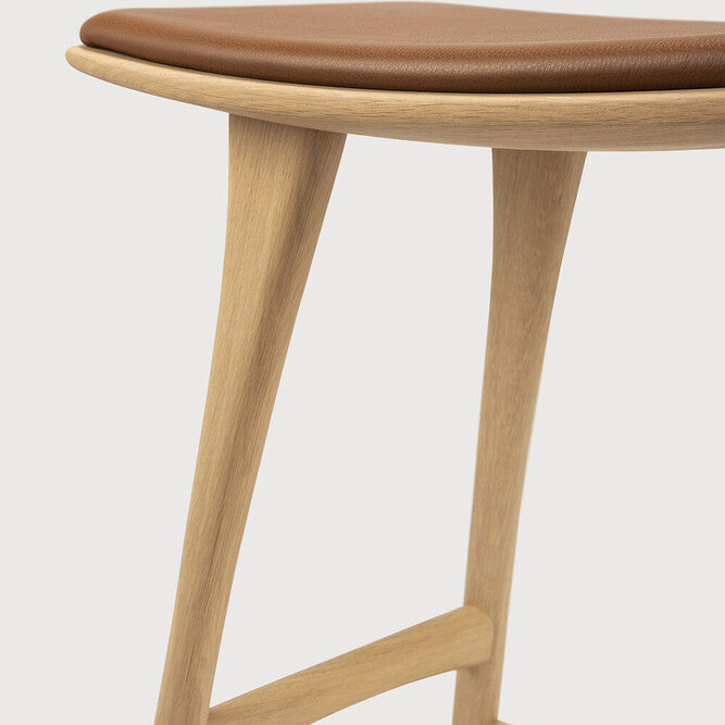 Ethnicraft Osso Stool in oak, FSC-certified solid oak with varnished finish