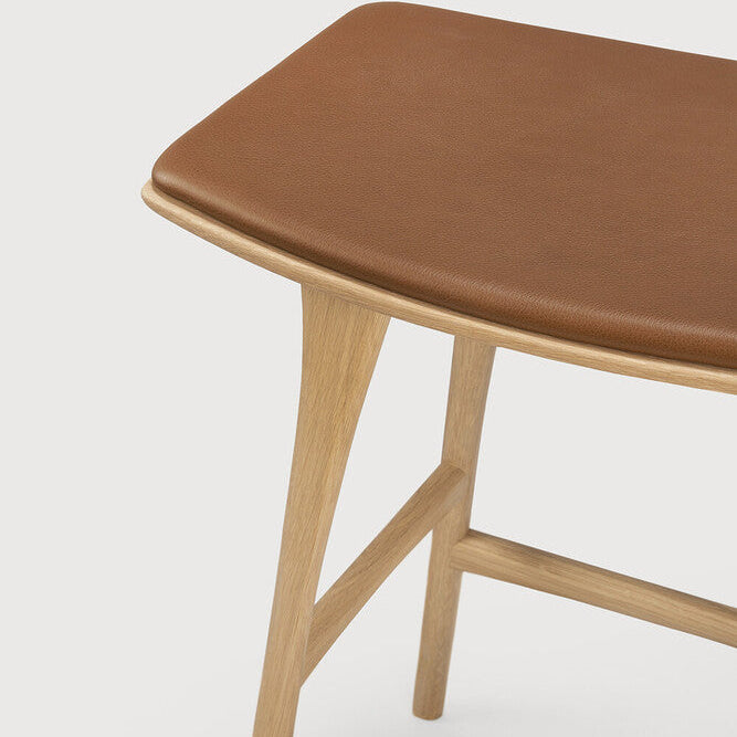 Ethnicraft Osso Stool in oak, FSC-certified solid oak with varnished finish