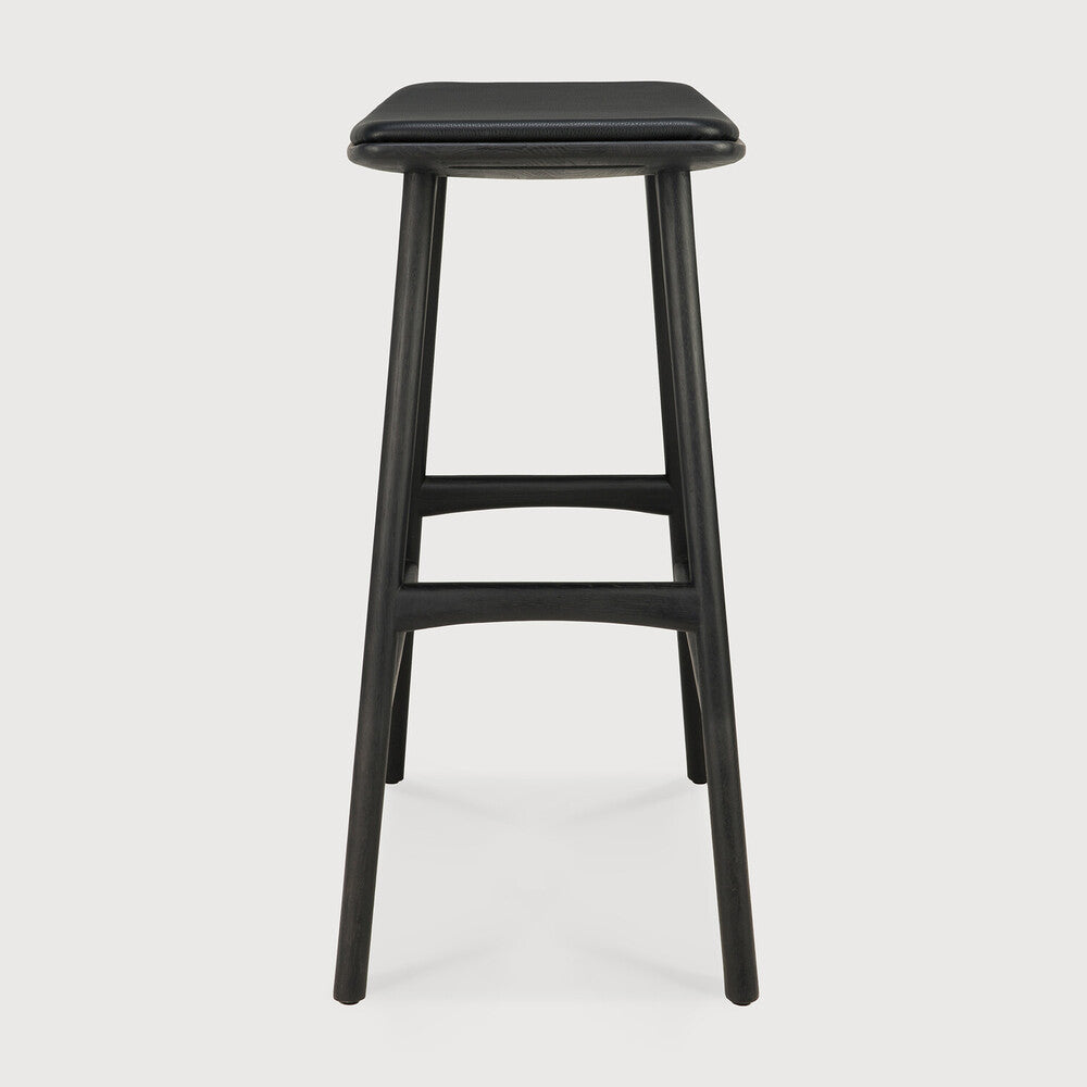 Ethnicraft Osso Stool in oak, FSC-certified solid oak with varnished finish