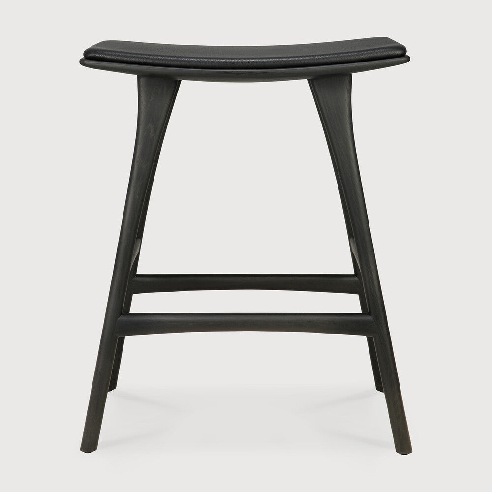 Ethnicraft Osso Stool in oak, FSC-certified solid oak with varnished finish
