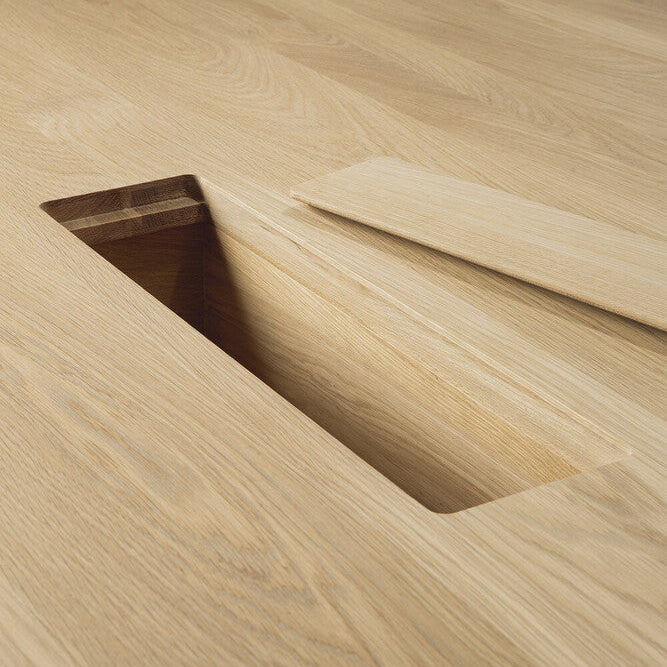 Ethnicraft Geometric Meeting Table in oak, FSC-certified solid oak with varnished finish