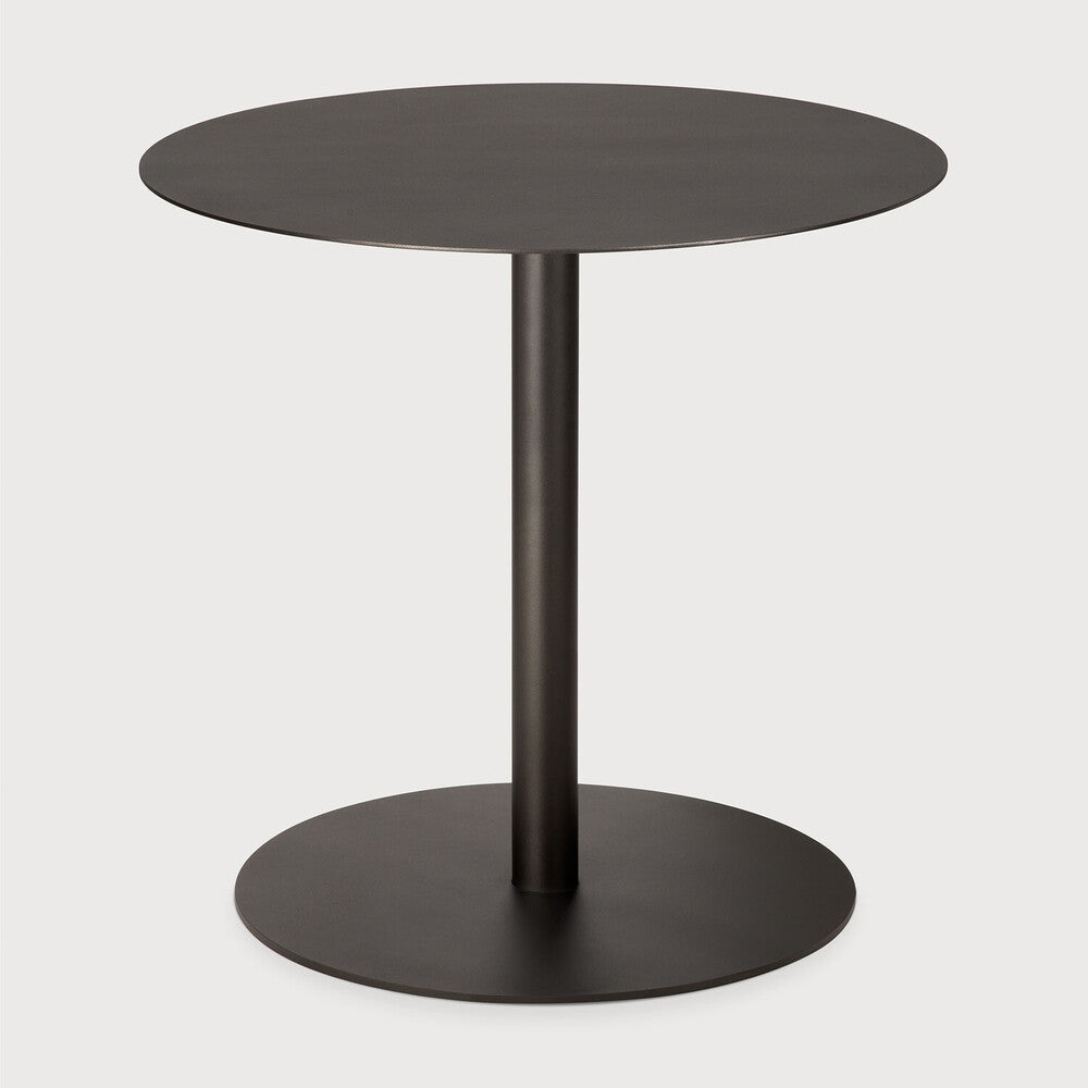Ethnicraft Blend Lounge Table in Dark Bronze Metal, powder-coated metal top and base