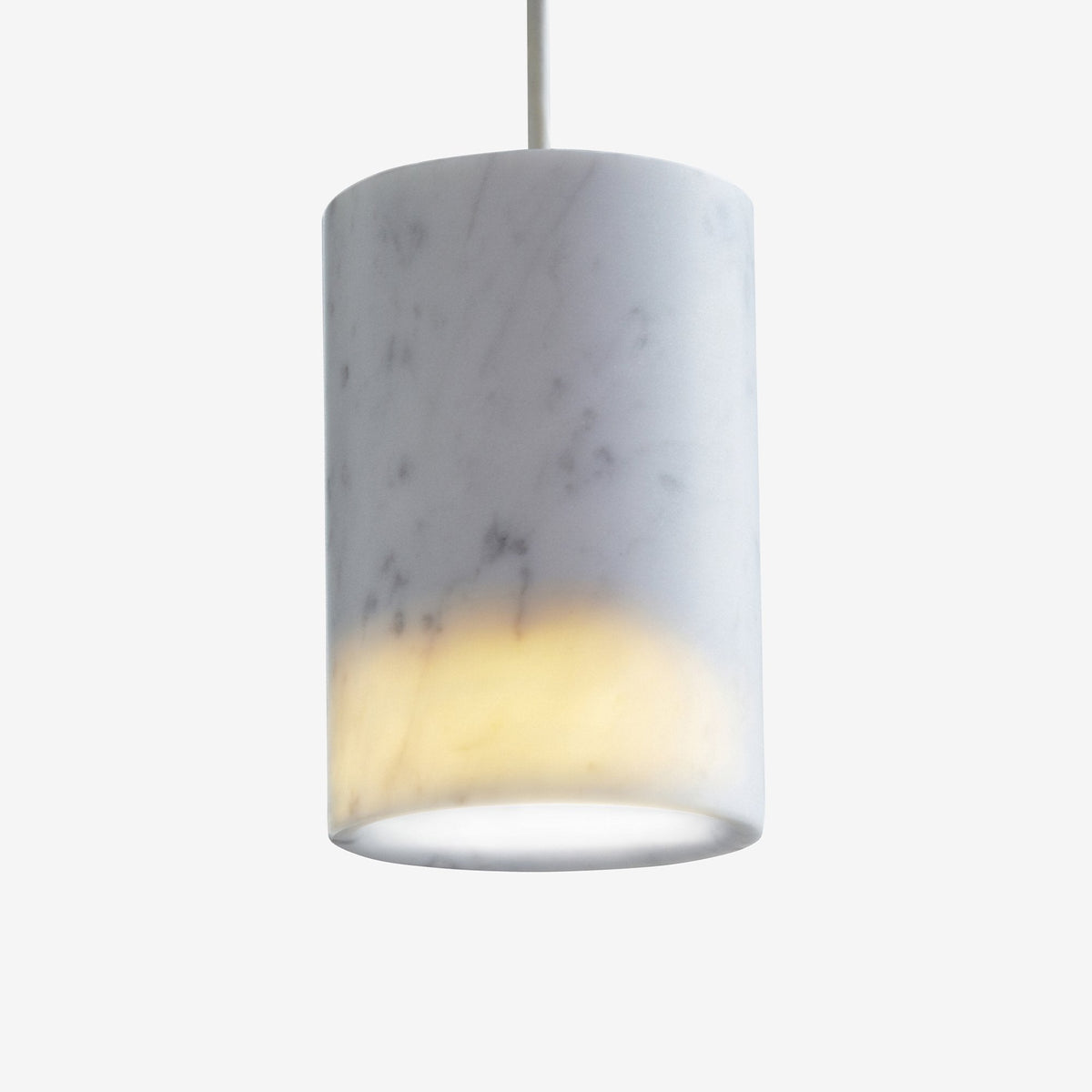 Case Solid Pendant cylinder in Carrara, Carrara marble