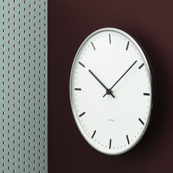 Arne Jacobsen City Hall Wall Clock White/Black