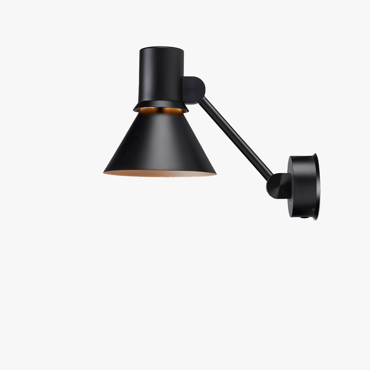 Anglepoise Type 80 W2 Wall Light in Matte Black, aluminum shade and steel arm