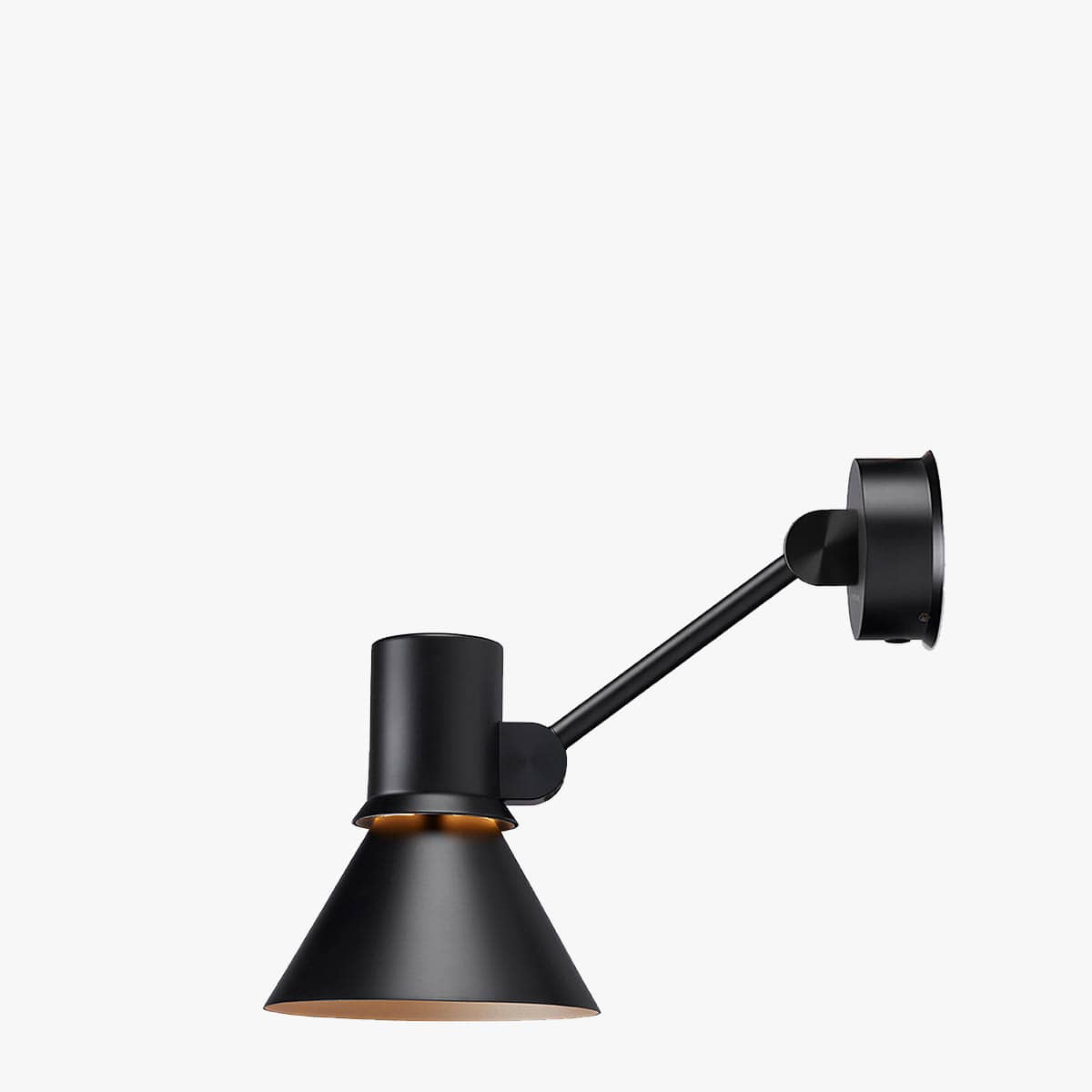 Anglepoise Type 80 W2 Wall Light in Matte Black from another angle, aluminum shade and steel arm