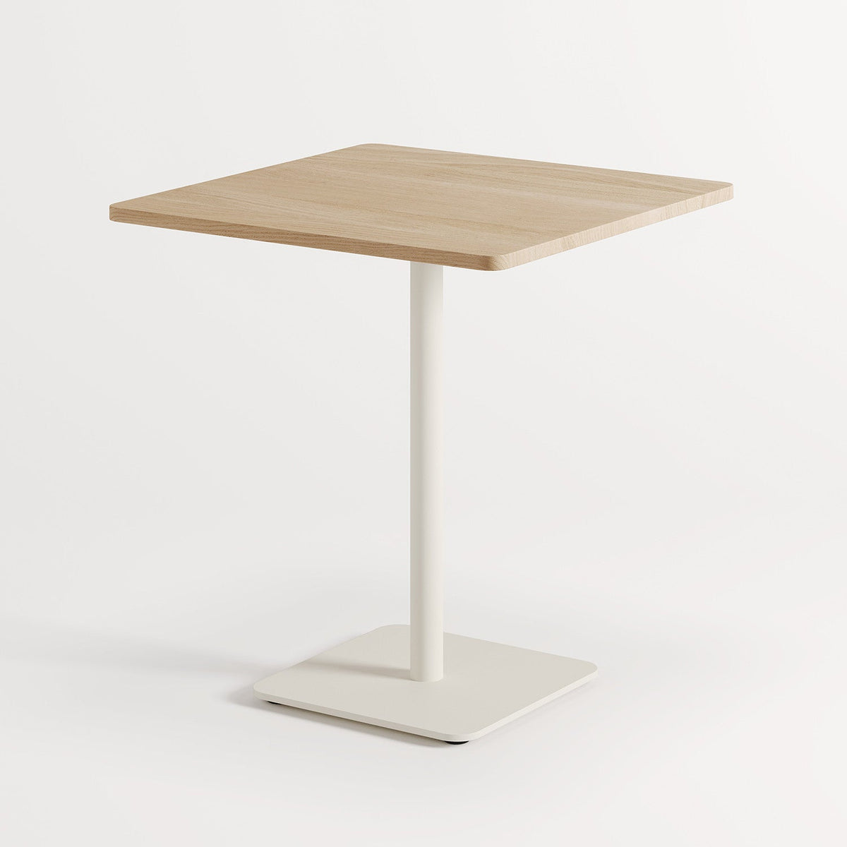 Tiptoe MOKA Bistro Table, square in Cream White, solid oak top on a powder-coated steel base