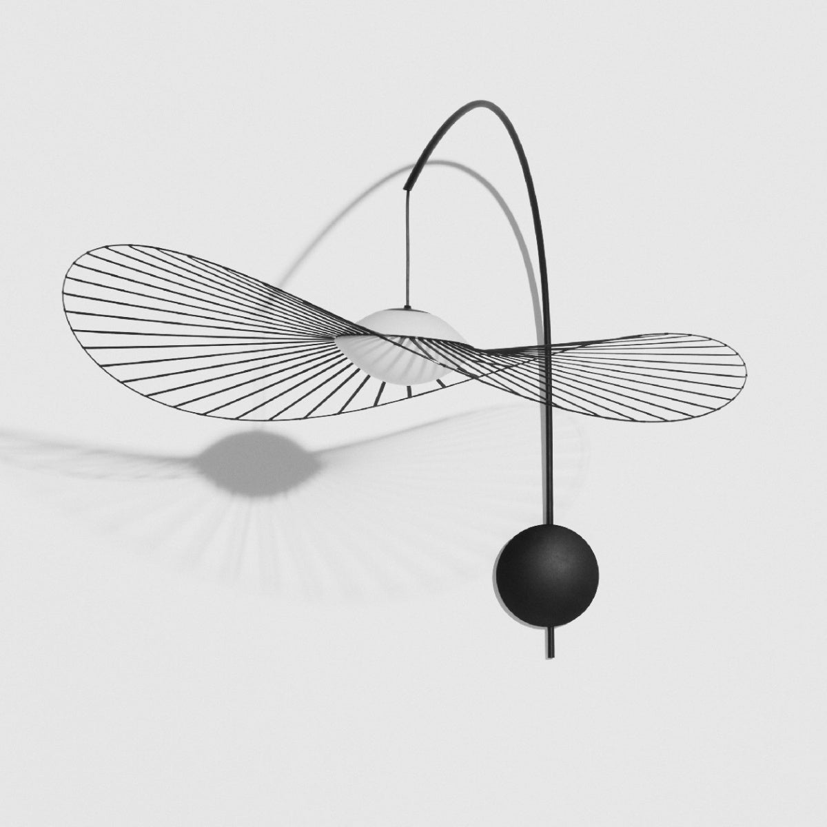 Petite Friture Vertigo Nova wall lamp in black, angled view