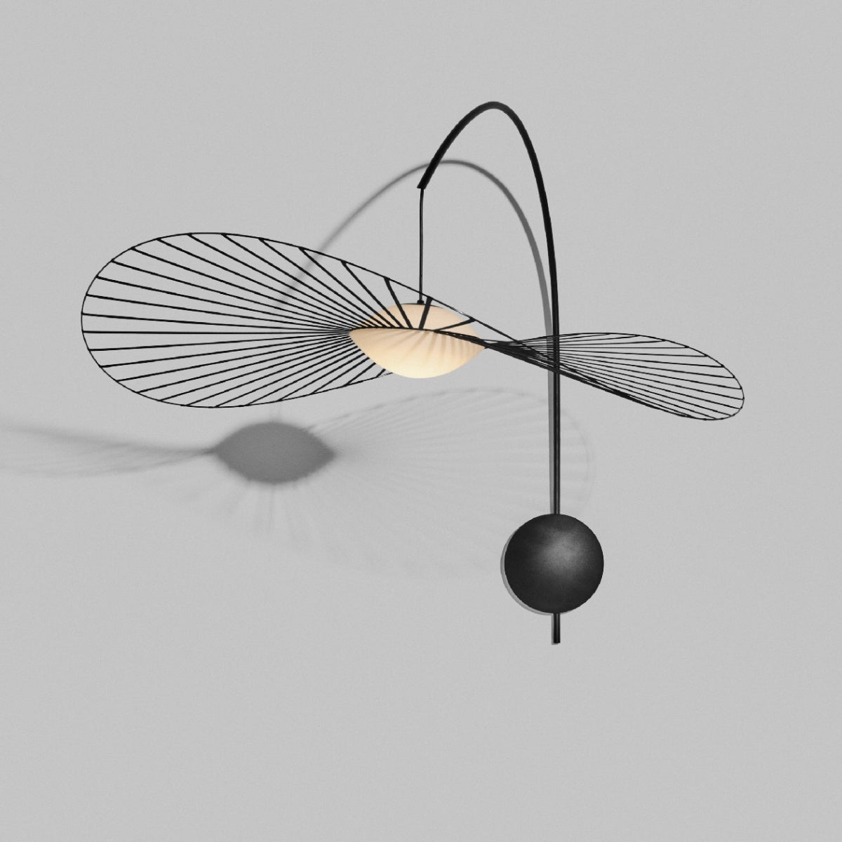 Petite Friture Vertigo Nova wall lamp in black, lit