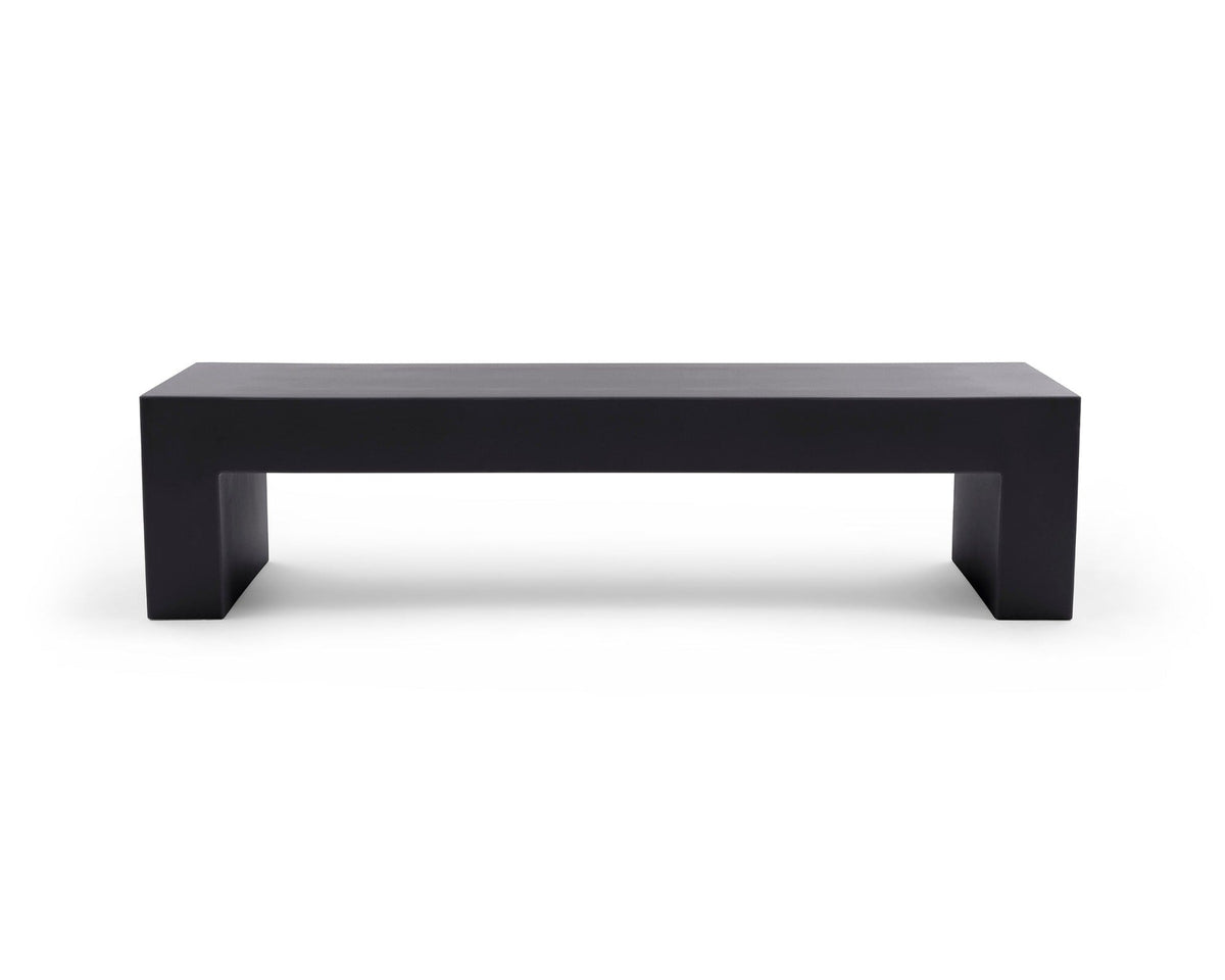 Heller Vignelli Bench, Large 72 in., in Dark Gray, recyclable polyethylene, designed by Massimo Vignelli