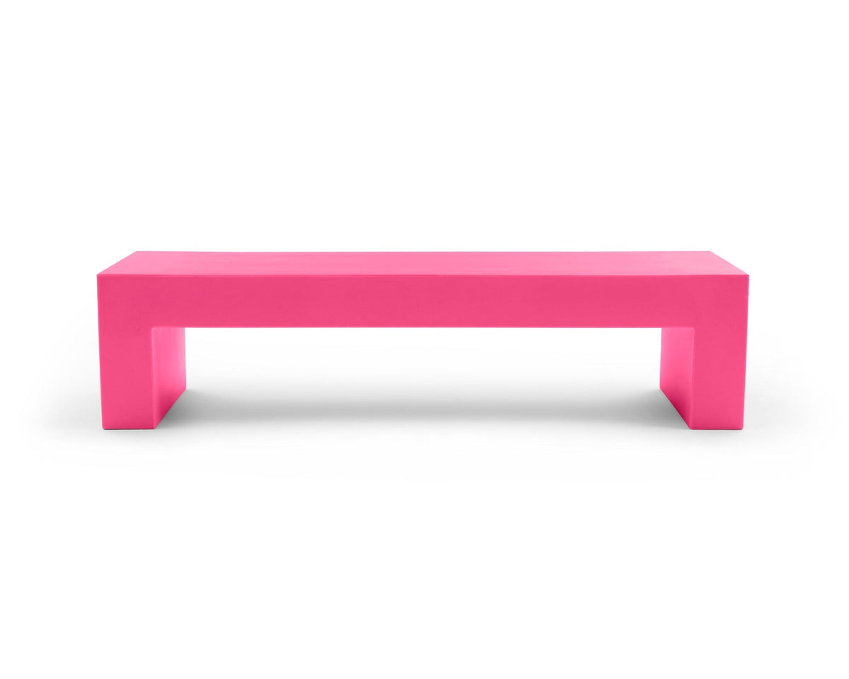 Heller Vignelli Bench, Large 72 in., in Pink, recyclable polyethylene, designed by Massimo Vignelli