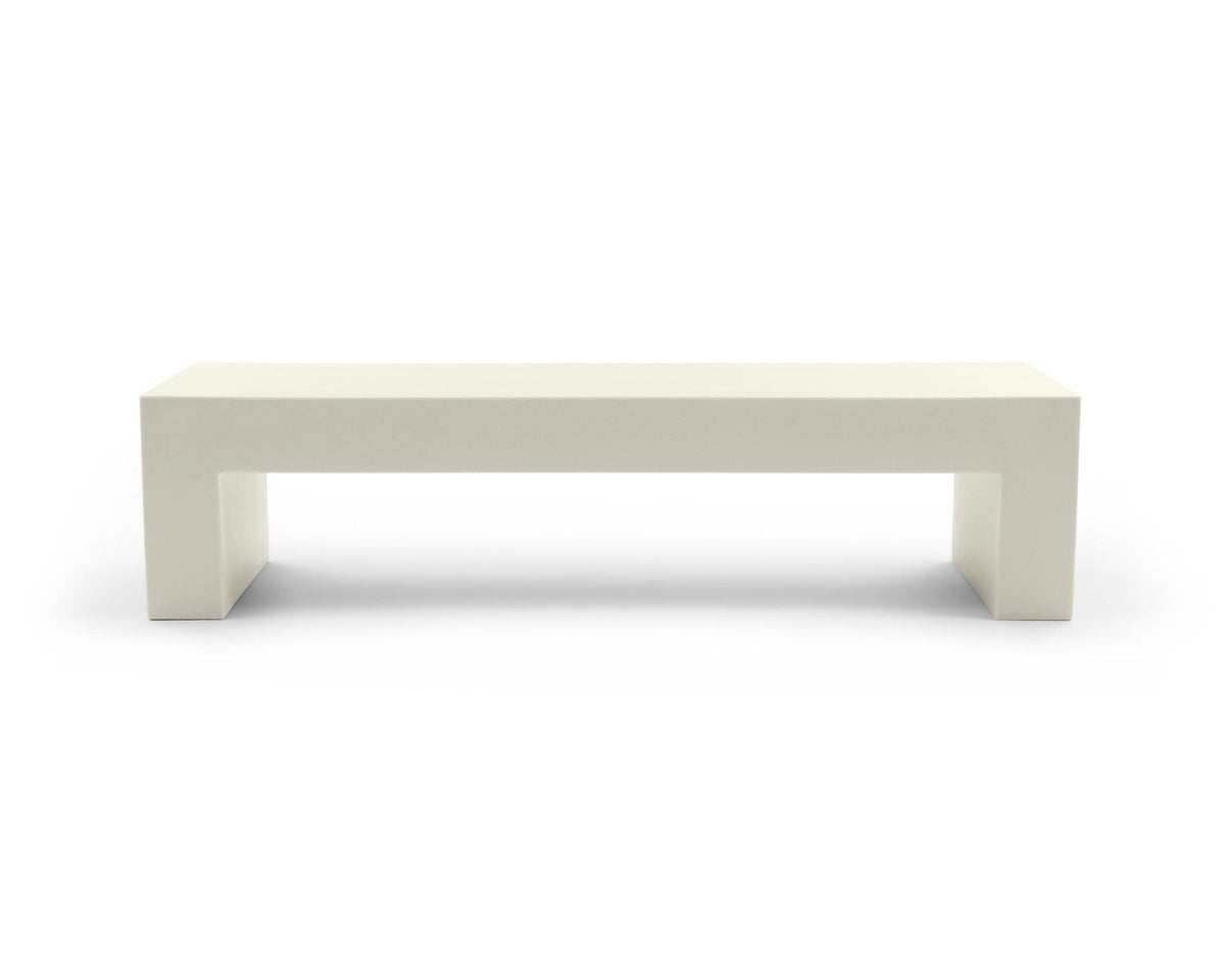Heller Vignelli Bench, Large 72 in., in White, recyclable polyethylene, designed by Massimo Vignelli