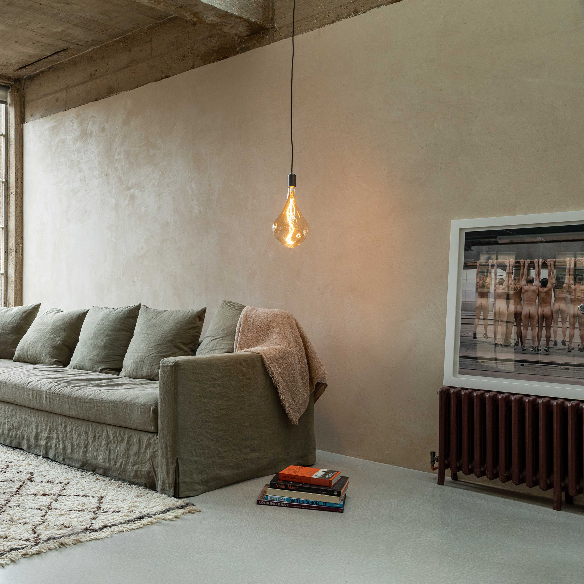 Voronoi III Plug-In Pendant by Tala in Graphite — living room lifestyle