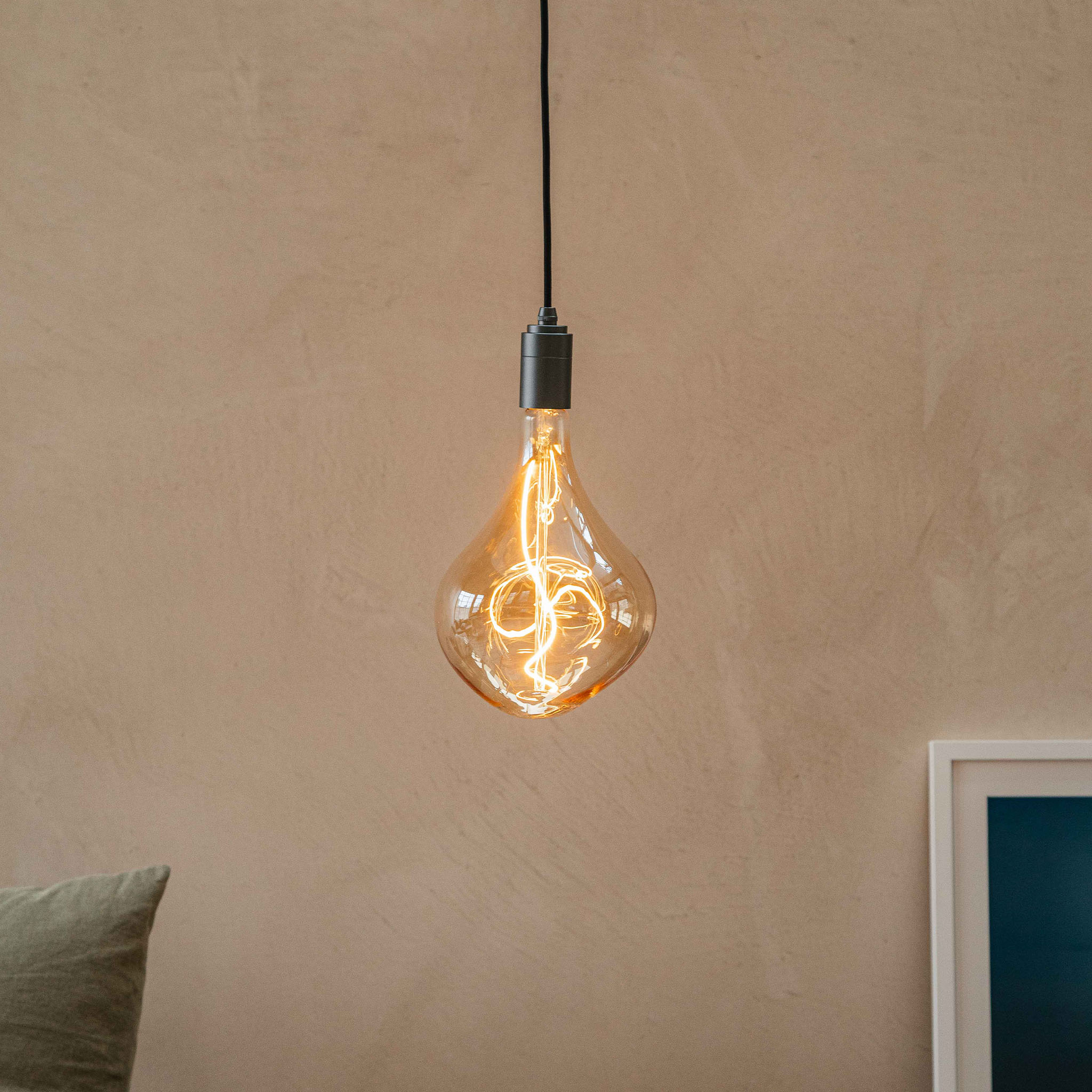 Voronoi II Plug-In Pendant by Tala in Graphite — living room lifestyle